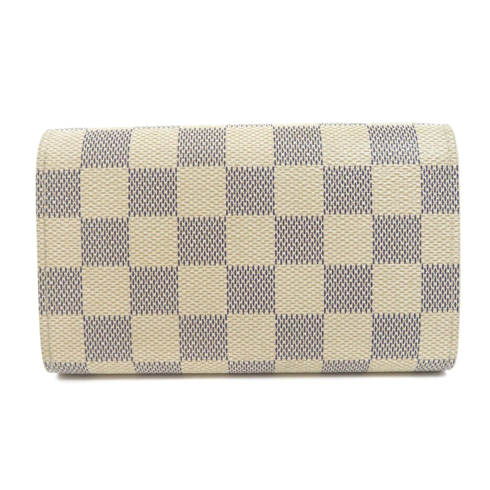 Louis Vuitton Bietrezor Canvas Bi White fold Wallet Azur Portemonnaie Damier